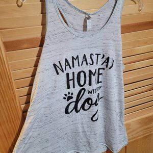 Namast'ay Home With My Dog Bella Canvas Tank Top